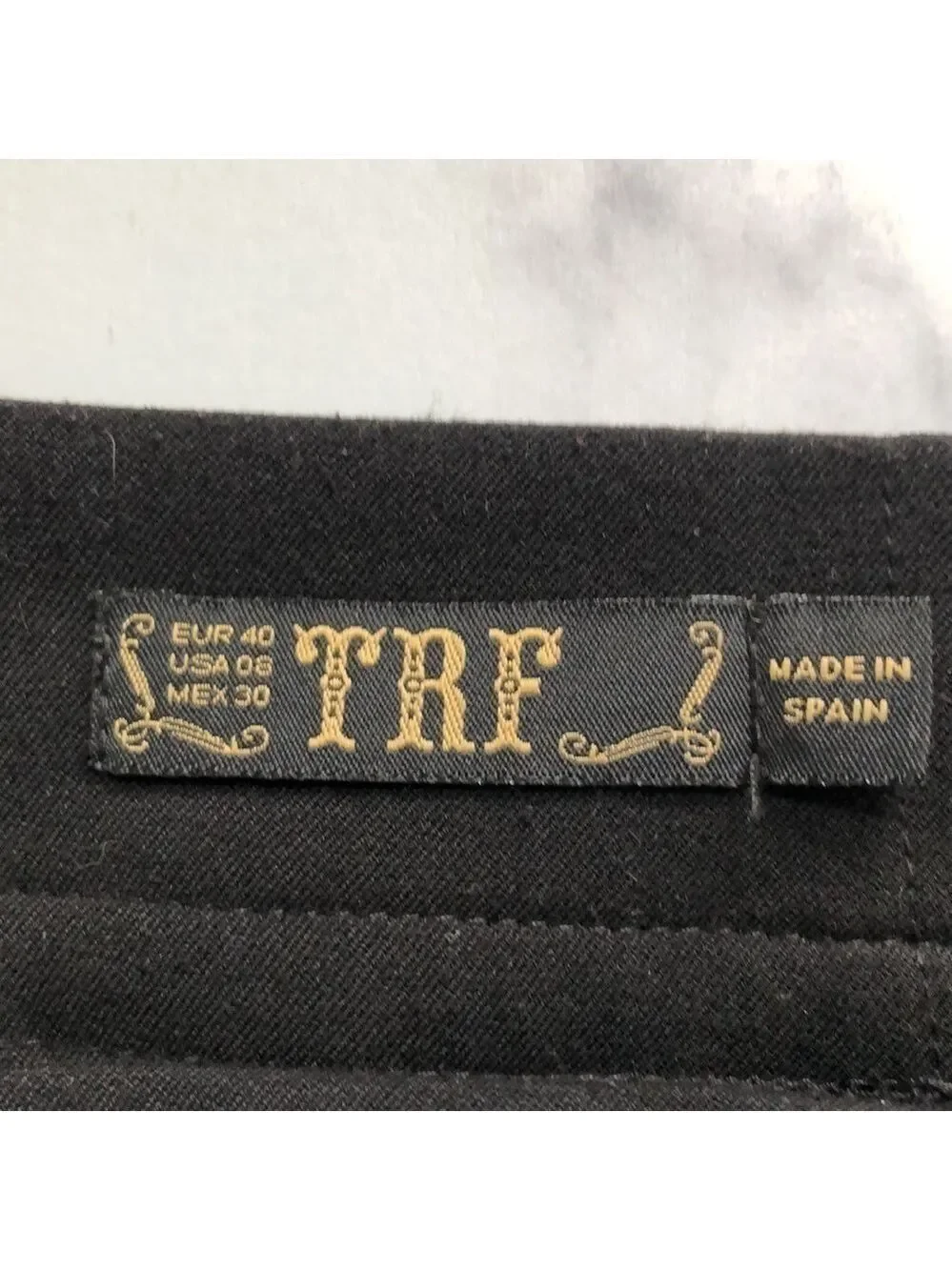 Zara TRF Double Zip Up Black Pencil Mini Skirt Size 8
